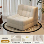 Retro Waffle Texture Chaise Lounge, Chenille Compression Sofa Single Seater, High Resilience & Durable, Modern Luxury Design