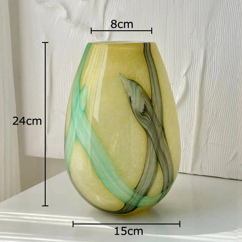 Colorful Marbled Glass Vase