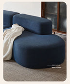 Fabric Sofa, Cashew Shape Compression Couch with High-Resilience Foam, Velvet Upholstery, Non-Deformation, Roll-Pack Design