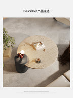Stone Italian Side Table Nordic Natural Travertine Unique Wood Coffee Table Round Stone Designer Stolik Kawowy Home Furniture