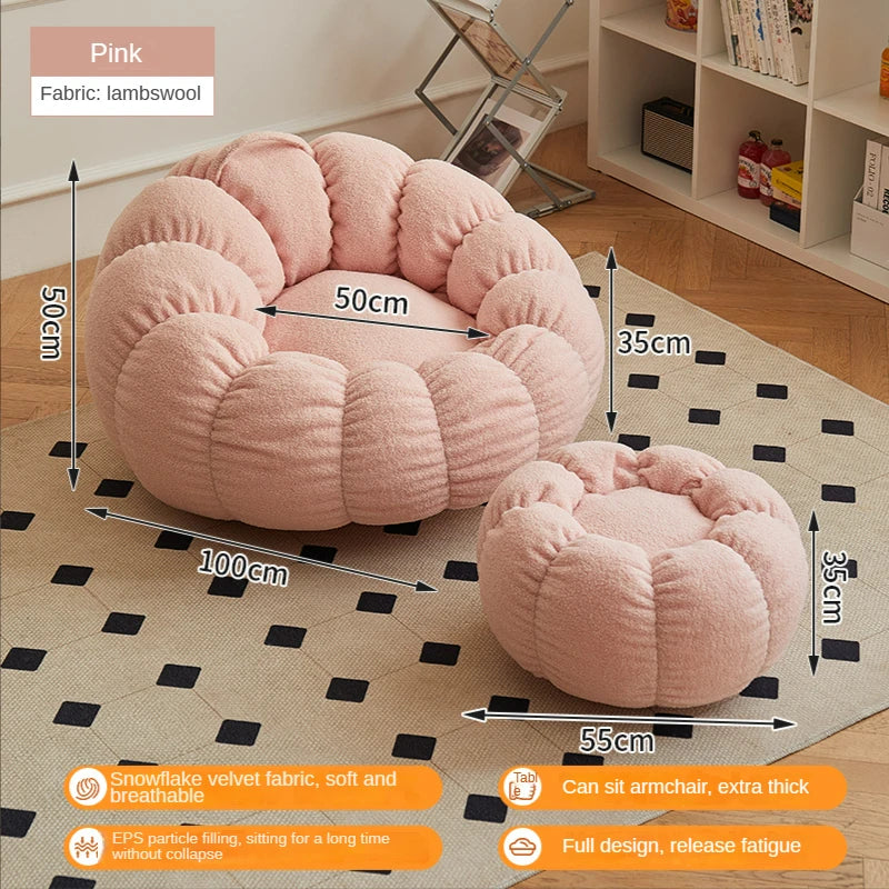 Lazy Sofa Sofa Chair balcony Leisure sleep Sofa living room sofas Modern easy chair small Sofa with Stool Bedroom Furniture