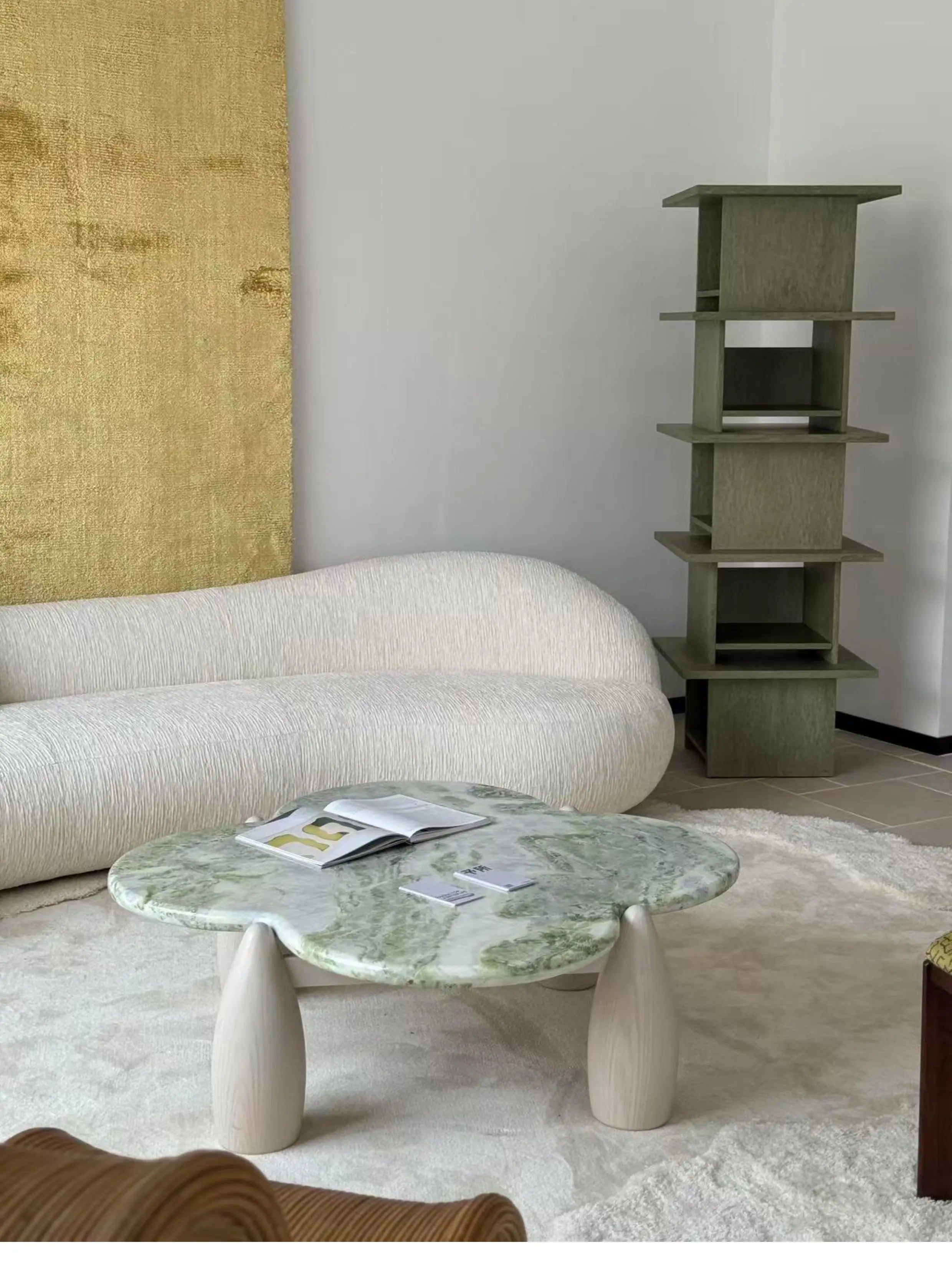 Mountain Stream Coffee Table, Vintage Marble Design for Small Space, Modern Luxury, Heat & Scratch Resistant, Customizable