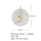 Nordic Modern Designer Minimalist Marble Circular Wall Lamp Corridor Study Bedroom Bedside Led Lights Tv Background  Decor