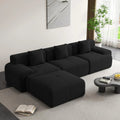 107in Modular Sectional Sofa with Ottoman L-Shape Deep Seat Corduroy Memory Foam No Assembly Living Room Furniture Custom