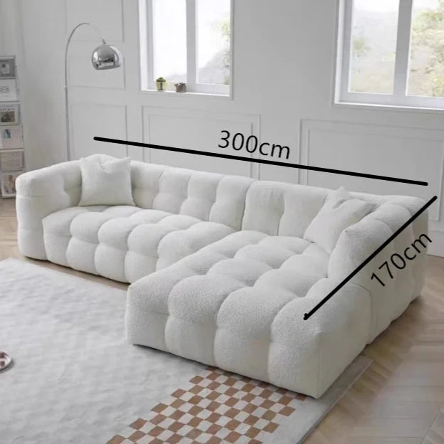 Straight row Split design soft bread module sofa berber fleece comfortable living room sofa apartment home furniture accessories