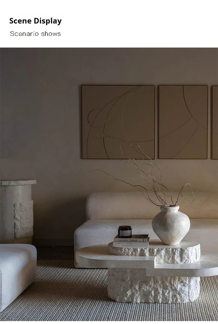 Any Size Custom Roman Wabi Sabi Oval Table Stone Look Fiberglass Boutique Showroom Heat Scratch Resistant Artistic Shape Customi