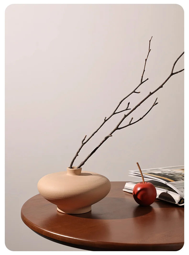 Minimalist Brushed Frosted Ceramic Vase Plant Pots Table Decoration Flowers Arrangement Floral Vases Room Aesthetic Decor