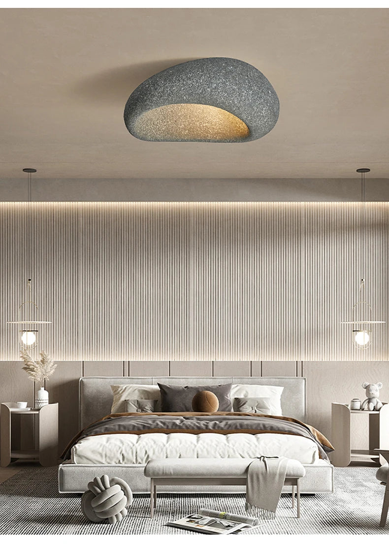 Nordic Minimalist Wabi Sabi Cream Wind Led Ceiling Lamps Chandelier Lustre Living Dining Room Home Decor Bedroom Lights Fixture