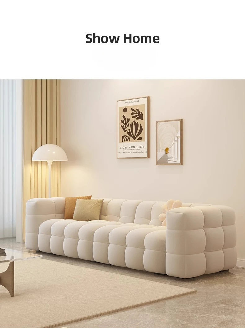 Straight row Split design soft bread module sofa berber fleece comfortable living room sofa apartment home furniture accessories