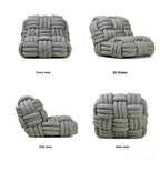 Any Size Custom Nordic Knit Lounge Chair Handwoven Chenille Fabric High Resilience Foam Comfortable Minimalist Living Room Leisu