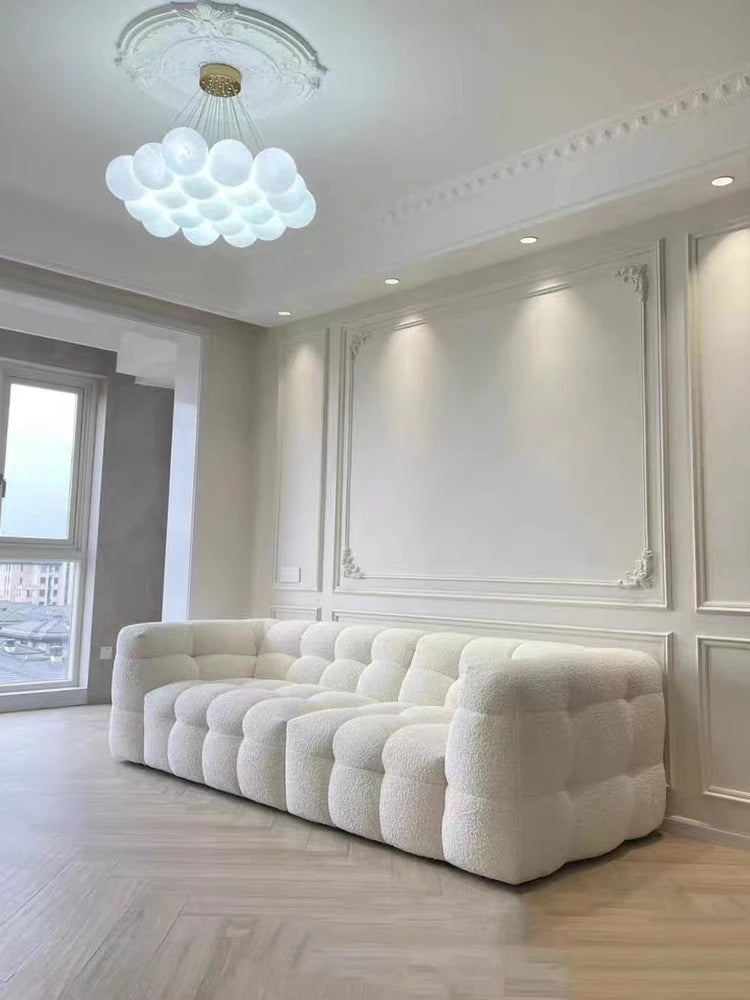 Straight row Split design soft bread module sofa berber fleece comfortable living room sofa apartment home furniture accessories