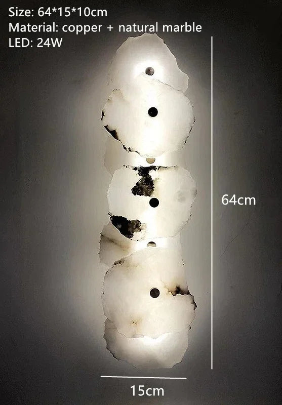 Creative Marble LED Wall Sconce Minimalist Lighting Fixture Living Room Bedroom Bedside Dining Room Corridor Home Decor