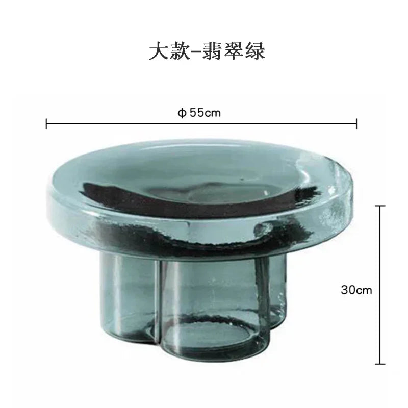 Nordic Light Luxury Glass Coffee Table Creative Petal Shape Living Room Combination Coffee Table Modern Creative Furniture