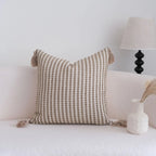 Coffee Brown Maillard Cushion Cover Retro Geometric Jacquard Pillow Case Wabi Sabi Pillow Covers Decorative Modern Luxury Home