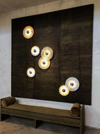 Nordic Modern Designer Minimalist Marble Circular Wall Lamp Corridor Study Bedroom Bedside Led Lights Tv Background  Decor