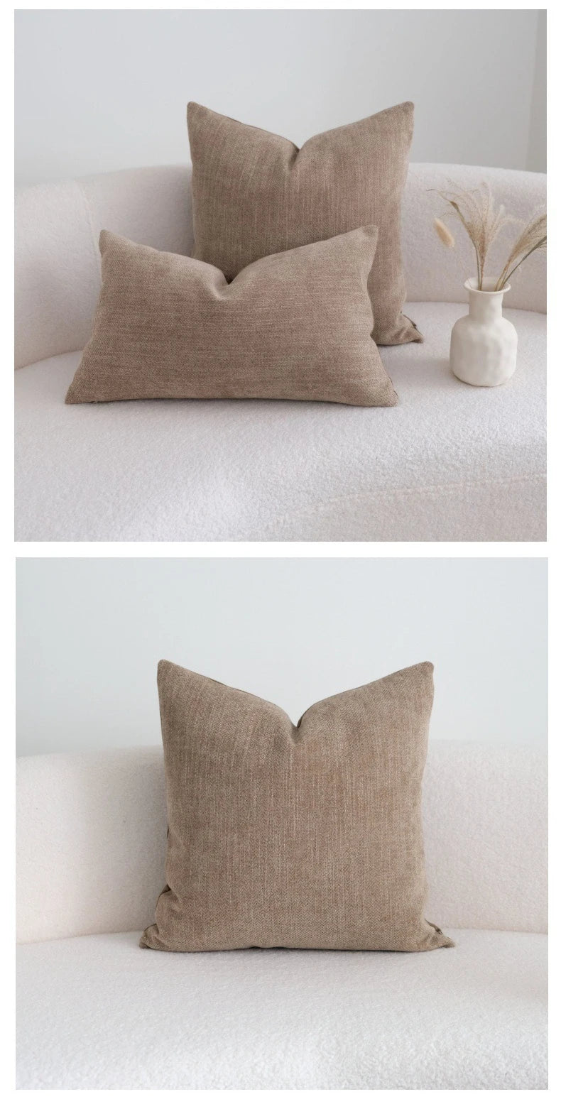Coffee Brown Maillard Cushion Cover Retro Geometric Jacquard Pillow Case Wabi Sabi Pillow Covers Decorative Modern Luxury Home