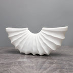 European Scalloped Conch Floral Vase Resin Flower Pots Flower Arrangement Decorative Modern Decor Desk Decoration Crafts Vases