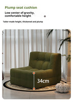 Retro Waffle Texture Chaise Lounge, Chenille Compression Sofa Single Seater, High Resilience & Durable, Modern Luxury Design