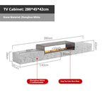 Any Size Custom Italian Luxury Stone TV Console Modern Entertainment Wall Fireplace Waterproof Scratch Proof EO Certified Living