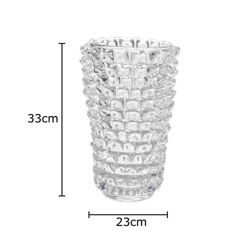 Creative Transparent Wrinkle Glass Vase Desk Decoration Flower Arrangement Hydroponics Flower Pots Floral Vases Modern Decor