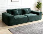 Frameless Tofu Block Sofa, Wabi-Sabi Chenille Fabric with 5-Zone Support, Heavy-Duty & High-Density Foam, Minimalist Design