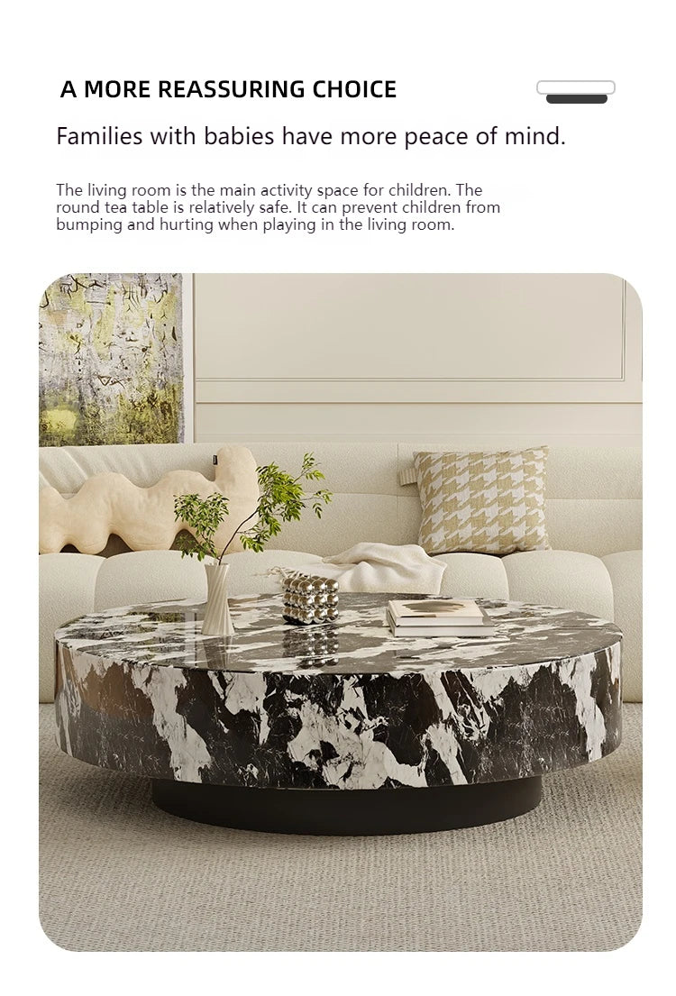 Any Size Custom Italian Minimalist Round Marble Nesting Tables Set Luxury Natural Stone Designer Villa Penthouse Living Room Fur