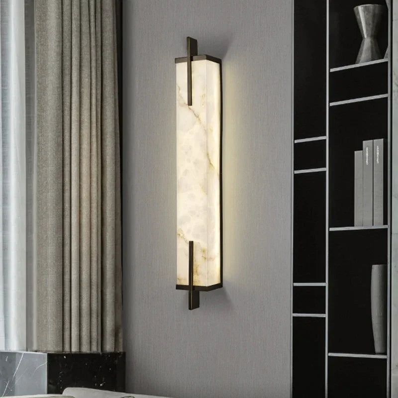 Nordic minimalist imitation marble living room TV background wall light hotel bedroom headboard resin light