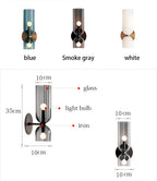 Nordic minimalist creative glass wall lamp hallway foyer bedroom living room bedside lamp study art light luxury wall lamp