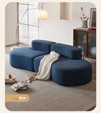 Fabric Sofa, Cashew Shape Compression Couch with High-Resilience Foam, Velvet Upholstery, Non-Deformation, Roll-Pack Design