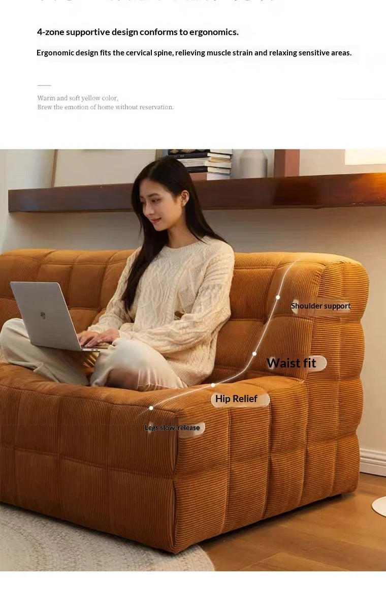 Any Size Custom Chenille Togo Lazy Sofa 6 Pleats 5 Buttons Plump Filling Compressed Shipping Multi Colors Available Cozy Living