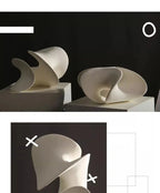 Abstract Flower Art Sculpture Ceramics Crafts Ornaments Desk Decoration White Flower Abstract Sculpture Room Aesthetic Decor