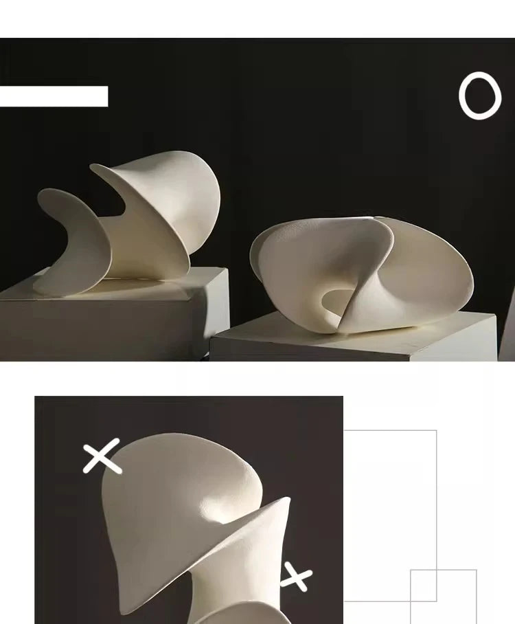 Abstract Flower Art Sculpture Ceramics Crafts Ornaments Desk Decoration White Flower Abstract Sculpture Room Aesthetic Decor
