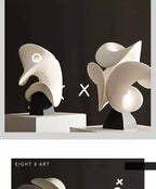 Abstract Flower Art Sculpture Ceramics Crafts Ornaments Desk Decoration White Flower Abstract Sculpture Room Aesthetic Decor