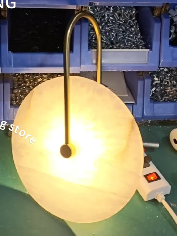 Nordic Postmodern Minimalist Marble Living Room Wall Lamp Creative Circular Bedroom Headboard Corridor Wall Lamp
