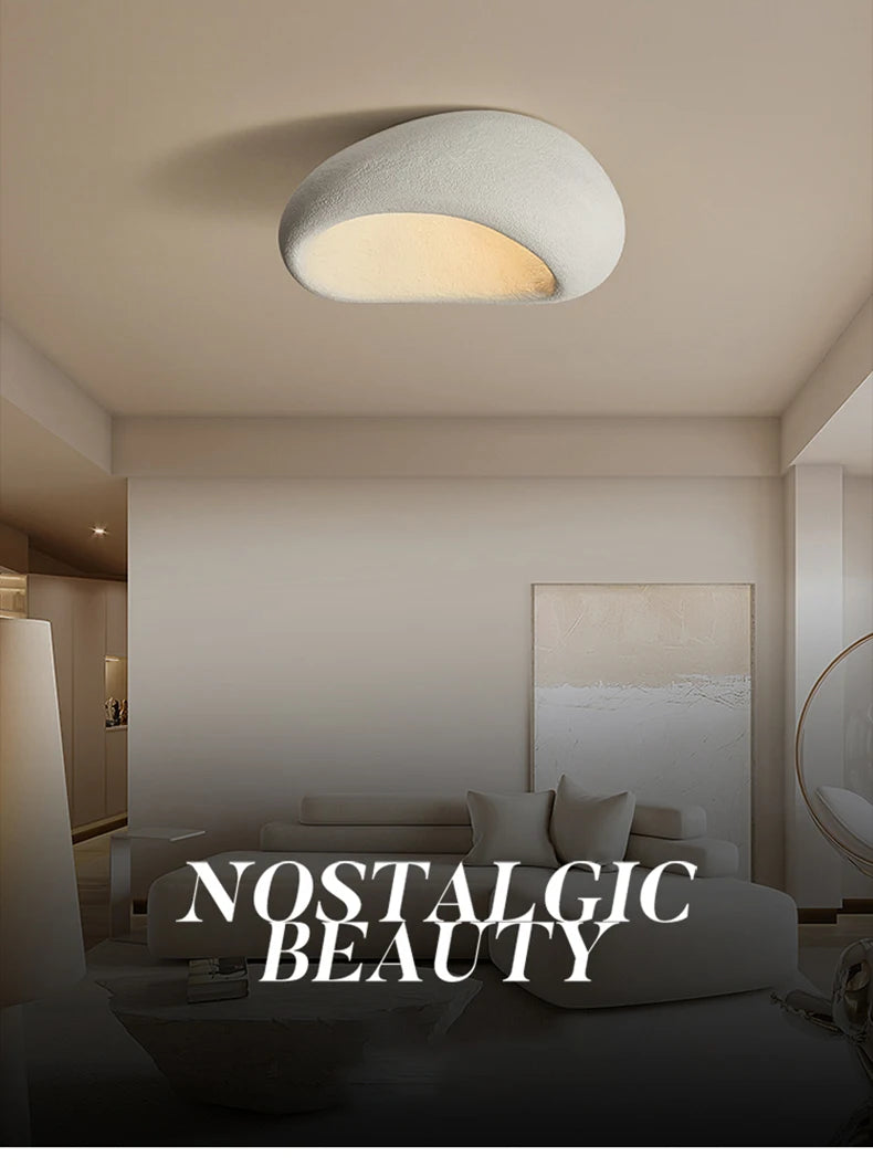 Nordic Minimalist Wabi Sabi Cream Wind Led Ceiling Lamps Chandelier Lustre Living Dining Room Home Decor Bedroom Lights Fixture