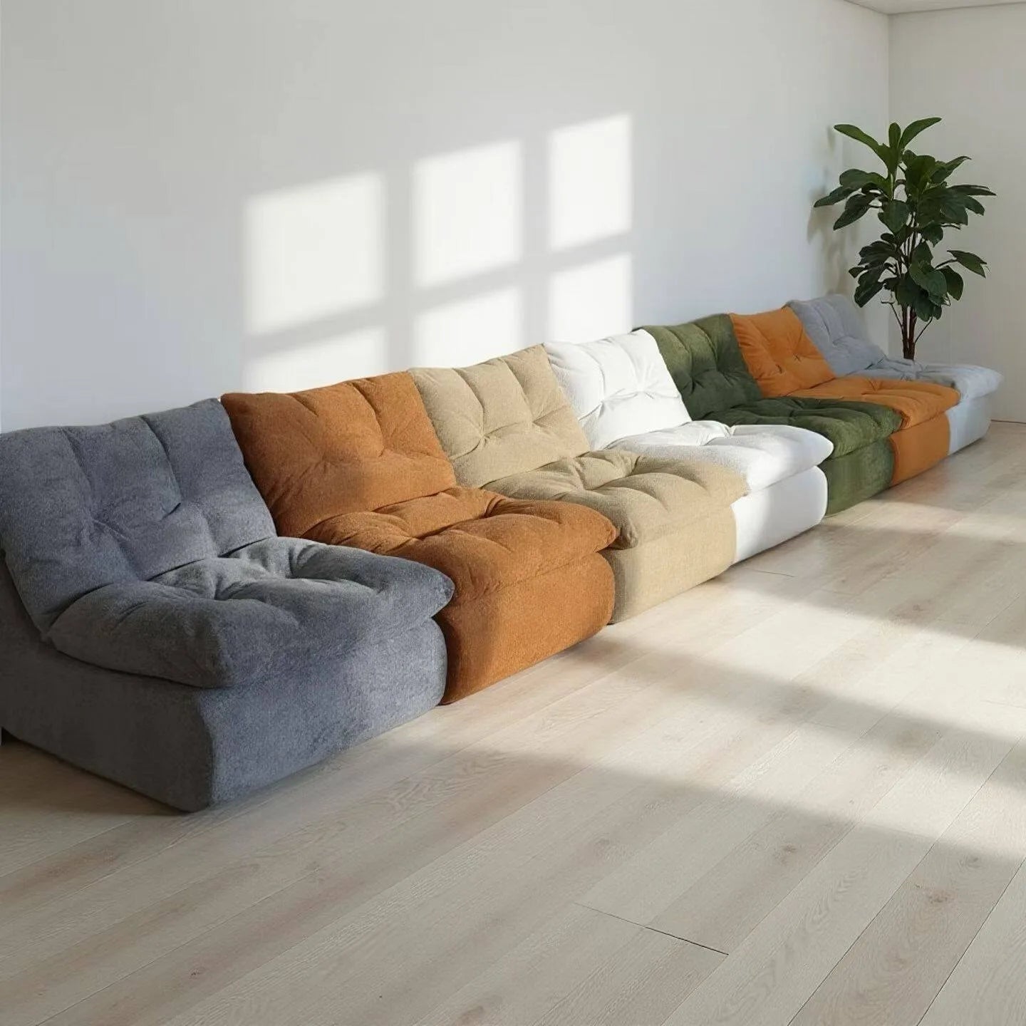 Any Size Custom Compressed Lazy Sofa Flannel Removable Washable Modular Light Easy Move Living Room Bedroom Comfortable Lounge