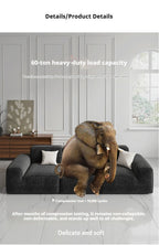 Frameless Tofu Block Sofa, Wabi-Sabi Chenille Fabric with 5-Zone Support, Heavy-Duty & High-Density Foam, Minimalist Design