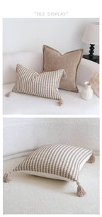 Coffee Brown Maillard Cushion Cover Retro Geometric Jacquard Pillow Case Wabi Sabi Pillow Covers Decorative Modern Luxury Home