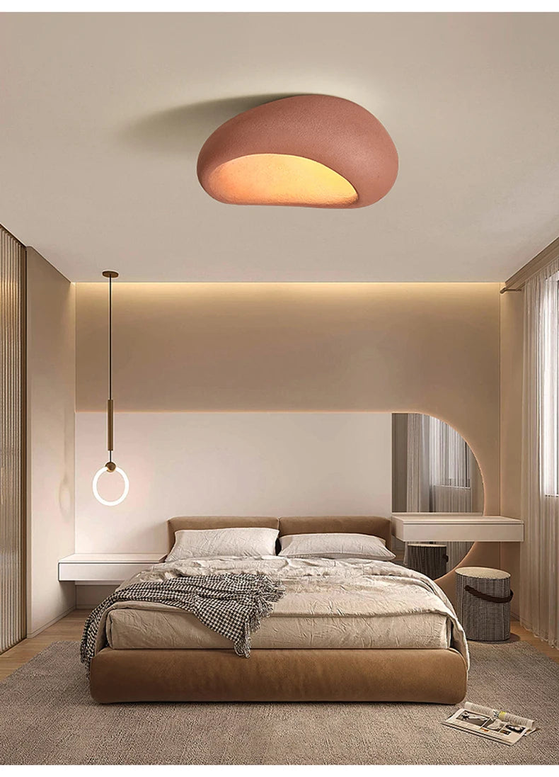 Nordic Minimalist Wabi Sabi Cream Wind Led Ceiling Lamps Chandelier Lustre Living Dining Room Home Decor Bedroom Lights Fixture