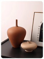 Minimalist Brushed Frosted Ceramic Vase Plant Pots Table Decoration Flowers Arrangement Floral Vases Room Aesthetic Decor