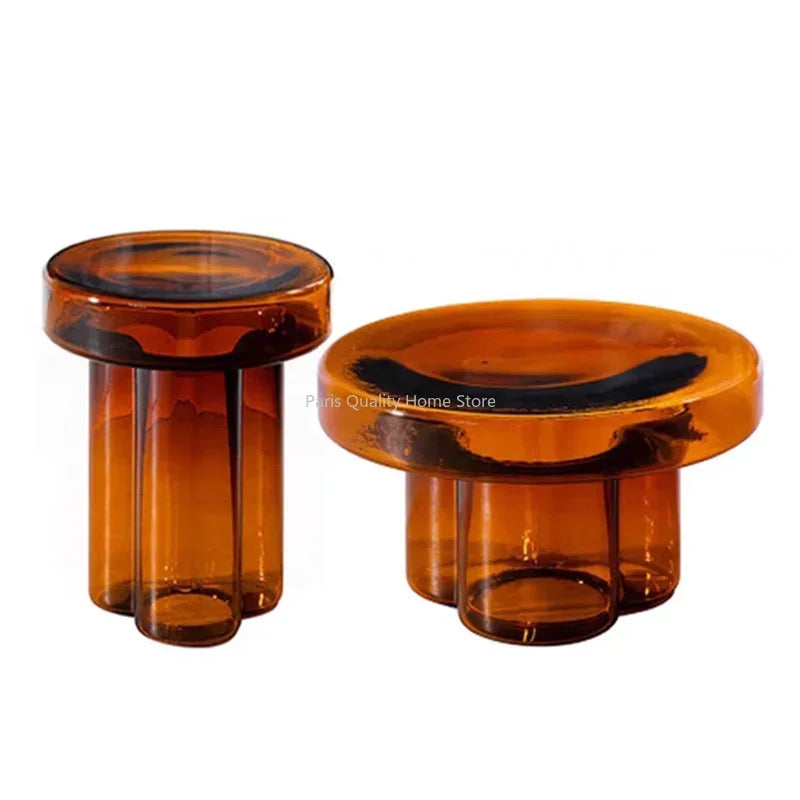 Nordic Light Luxury Glass Coffee Table Creative Petal Shape Living Room Combination Coffee Table Modern Creative Furniture