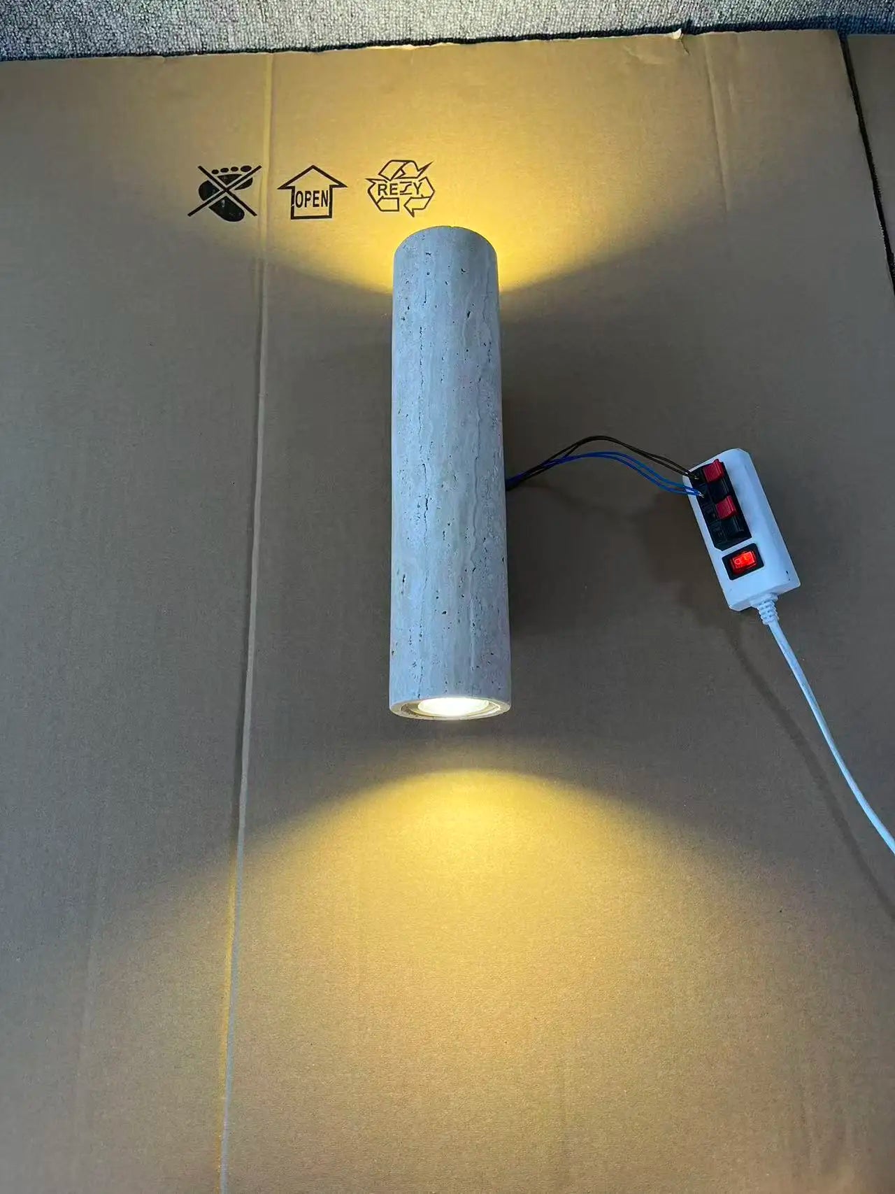 Spanish Yellow Cave Stone LED Wall Lamp Nordic Minimalist Living Room Bedroom Headboard Background Home Decor Fixture