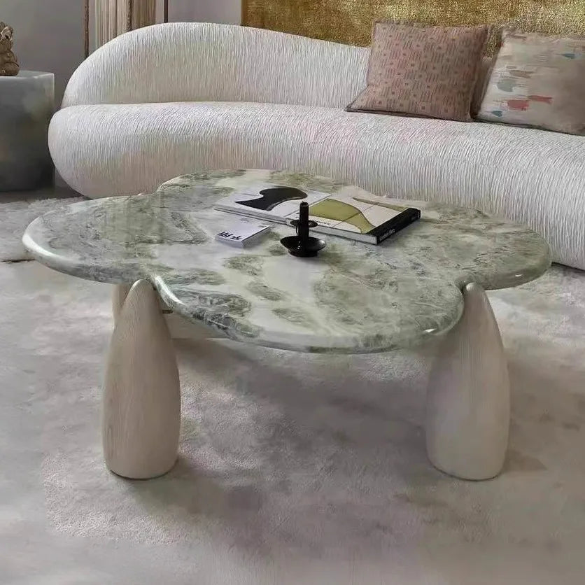 Mountain Stream Coffee Table, Vintage Marble Design for Small Space, Modern Luxury, Heat & Scratch Resistant, Customizable