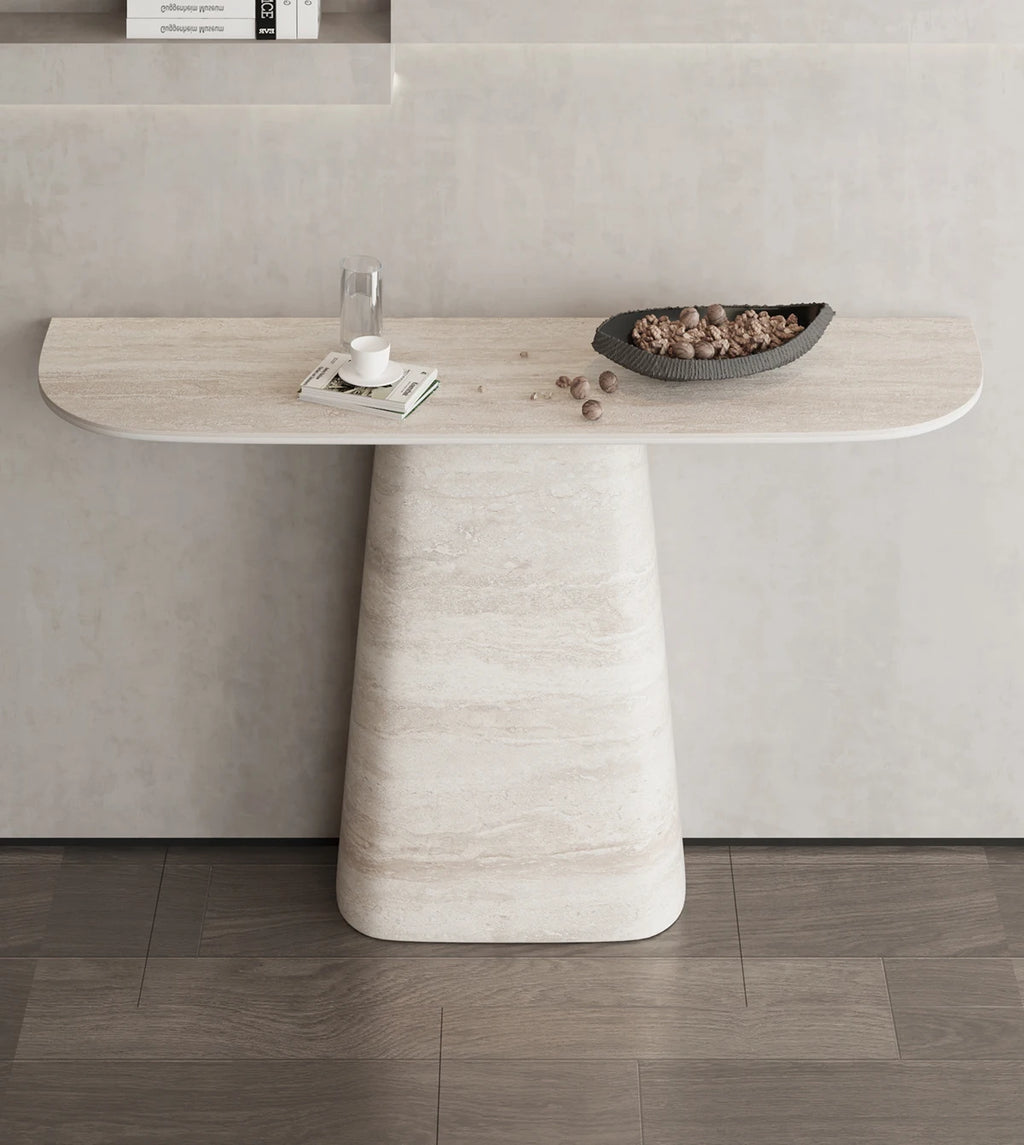 Any Size Custom Travertine Pattern Entryway Console Table Coffee Table Luxury Minimalist Living Room Side Accent Table Furniture