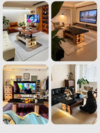 Any Size Custom Nordic Style Electric Lift Coffee Table Sturdy Durable Living Room Home Luxury Multi Functional Tea Table Furnit