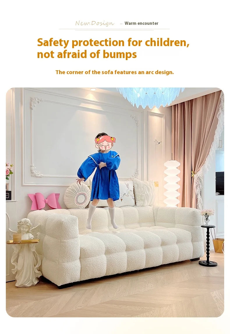 Straight row Split design soft bread module sofa berber fleece comfortable living room sofa apartment home furniture accessories