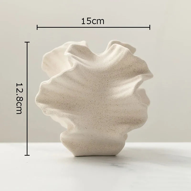 Creative Irregular Wrinkle Vase Abstract Crafts Ceramic Flower Pots Desk Decoration Porcelain Flowers Arrangement Floral Vases