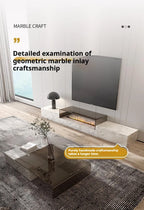 Any Size Custom Italian Luxury Stone TV Console Modern Entertainment Wall Fireplace Waterproof Scratch Proof EO Certified Living