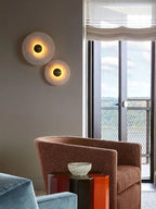 Nordic Modern Designer Minimalist Marble Circular Wall Lamp Corridor Study Bedroom Bedside Led Lights Tv Background  Decor