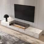 Any Size Custom Italian Luxury Stone TV Console Modern Entertainment Wall Fireplace Waterproof Scratch Proof EO Certified Living